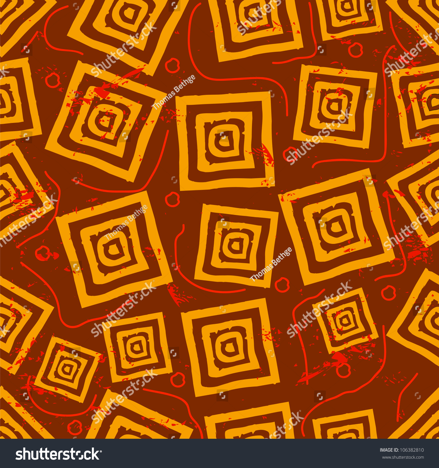 African Style Seamless Pattern Background Imagem vetorial de banco