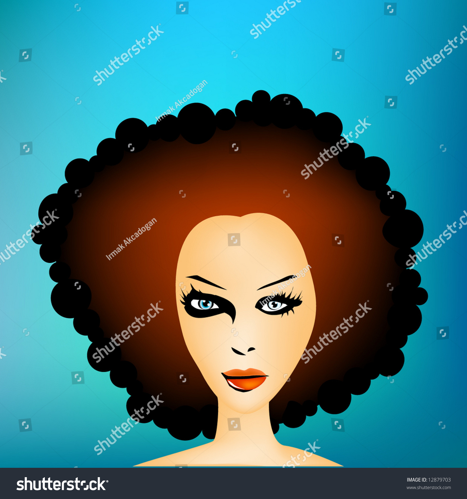 Afro Girl Stock Vector Illustration 12879703 Shutterstock 9048