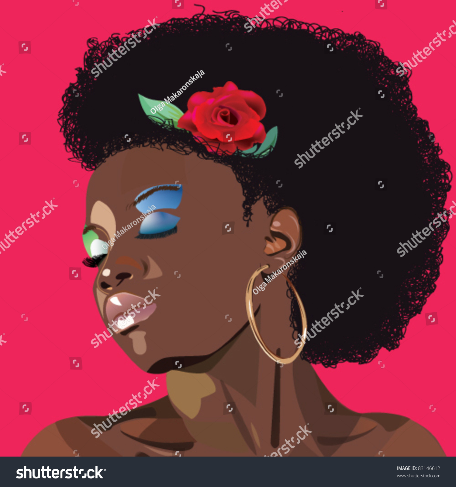 Afro Woman Stock Vector Illustration 83146612 : Shutterstock