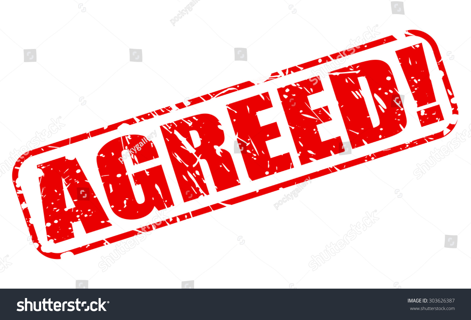 Agreed Red Stamp Text On White Stock Vector 303626387 Shutterstock 4864