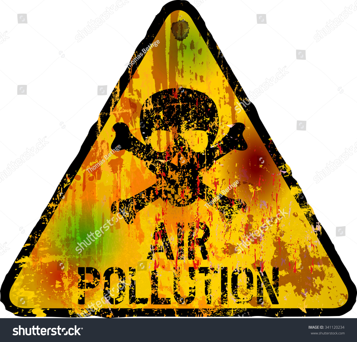 Air Pollution Warning Sign Vector Illustration Image Vectorielle De