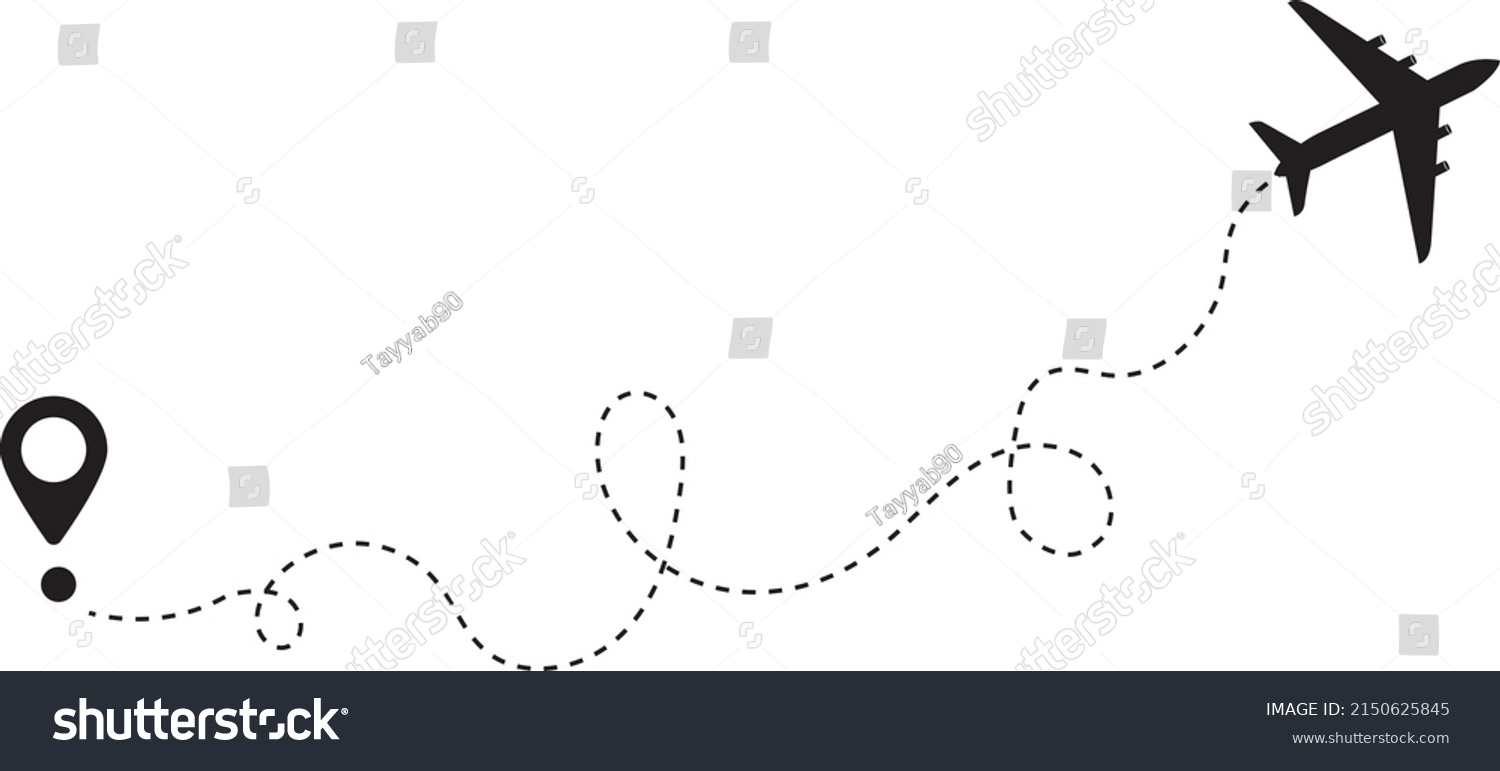 Airplane Path Dotted Line Shape Airplane Stock Vector Royalty Free