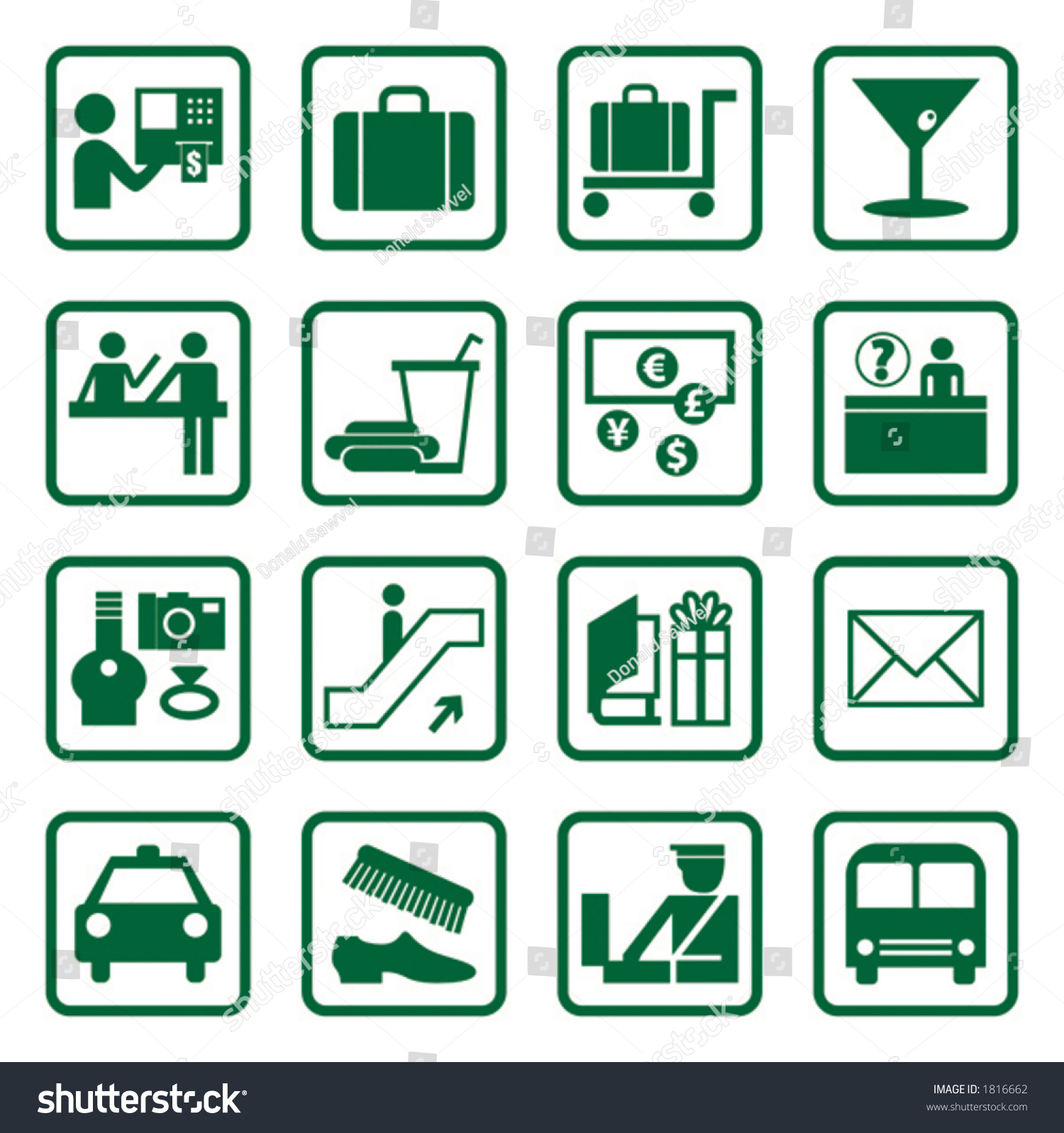 Airport And Travel Icons, Vector File - 1816662 : Shutterstock