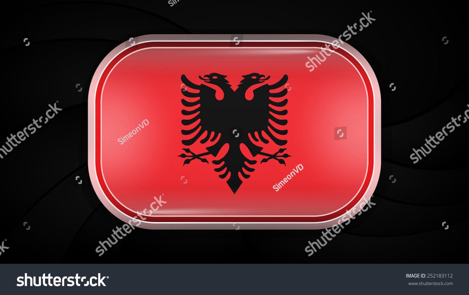 Albania Vector Flag Button Series Rectangular Stock Vector Royalty