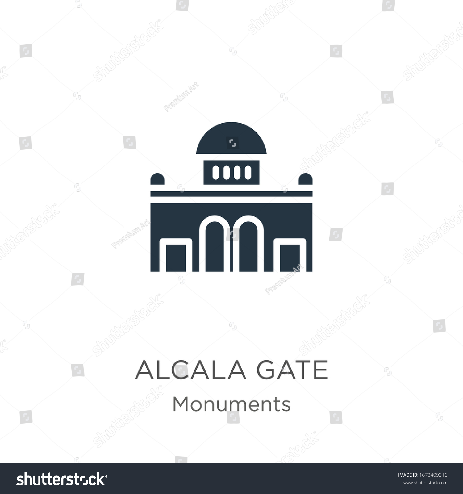 Alcala Gate Icon Vector Trendy Flat Stock Vector Royalty Free