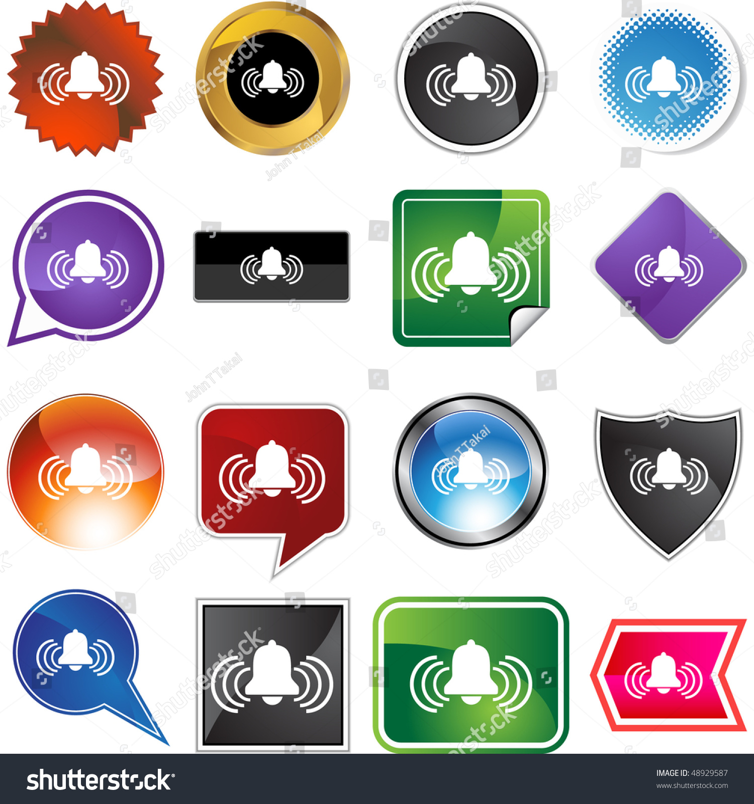 Alert Bell Web Button Isolated On A Background Stock Alert Bell Web Button Isolated On A Background Stock