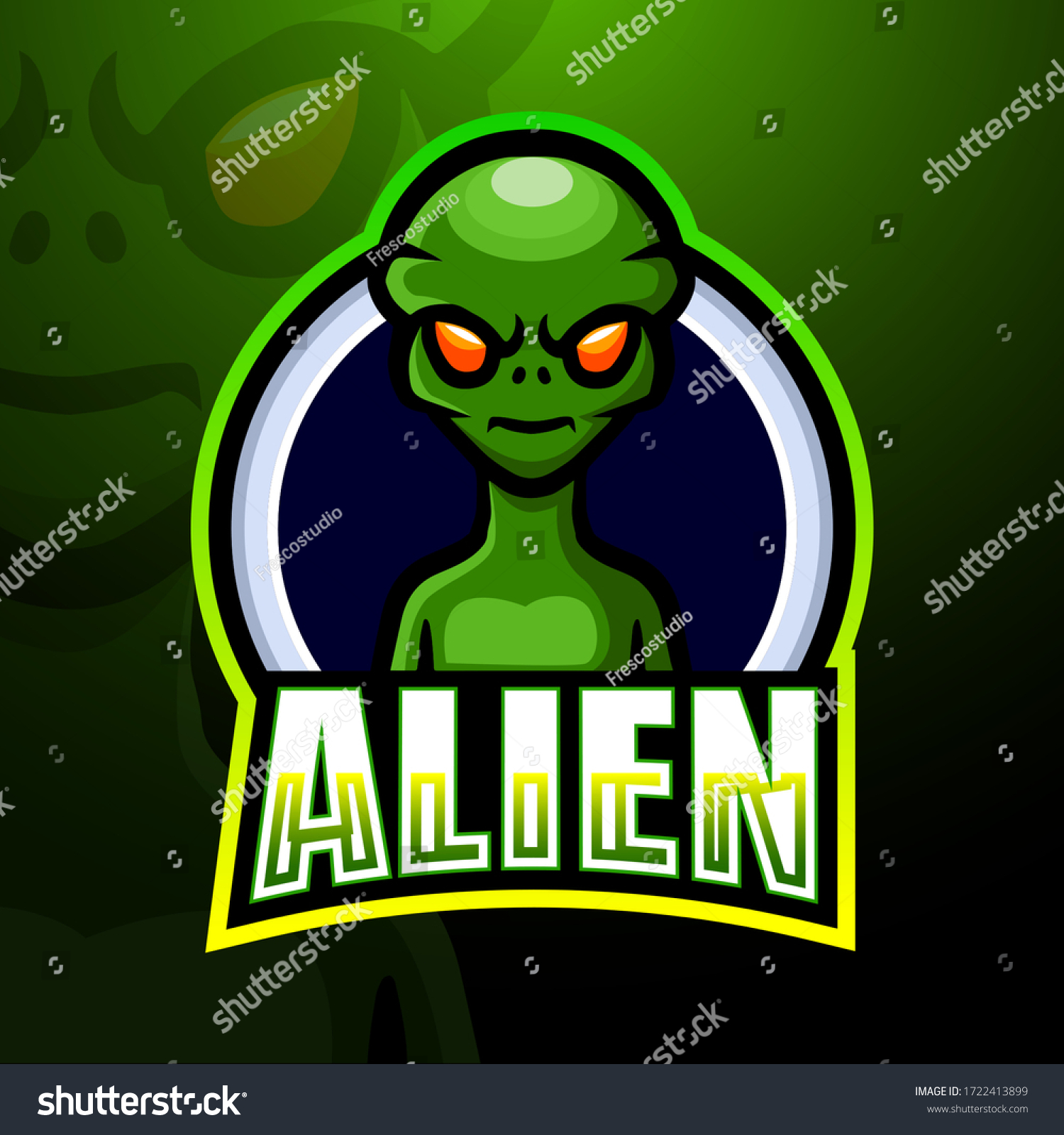 Alien Mascot Esport Logo Design Stock Vector Royalty Free