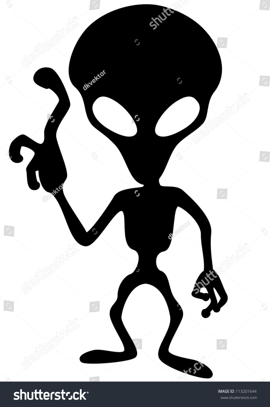 Alien Silhouette Stock Vector Illustration 113201644 Shutterstock