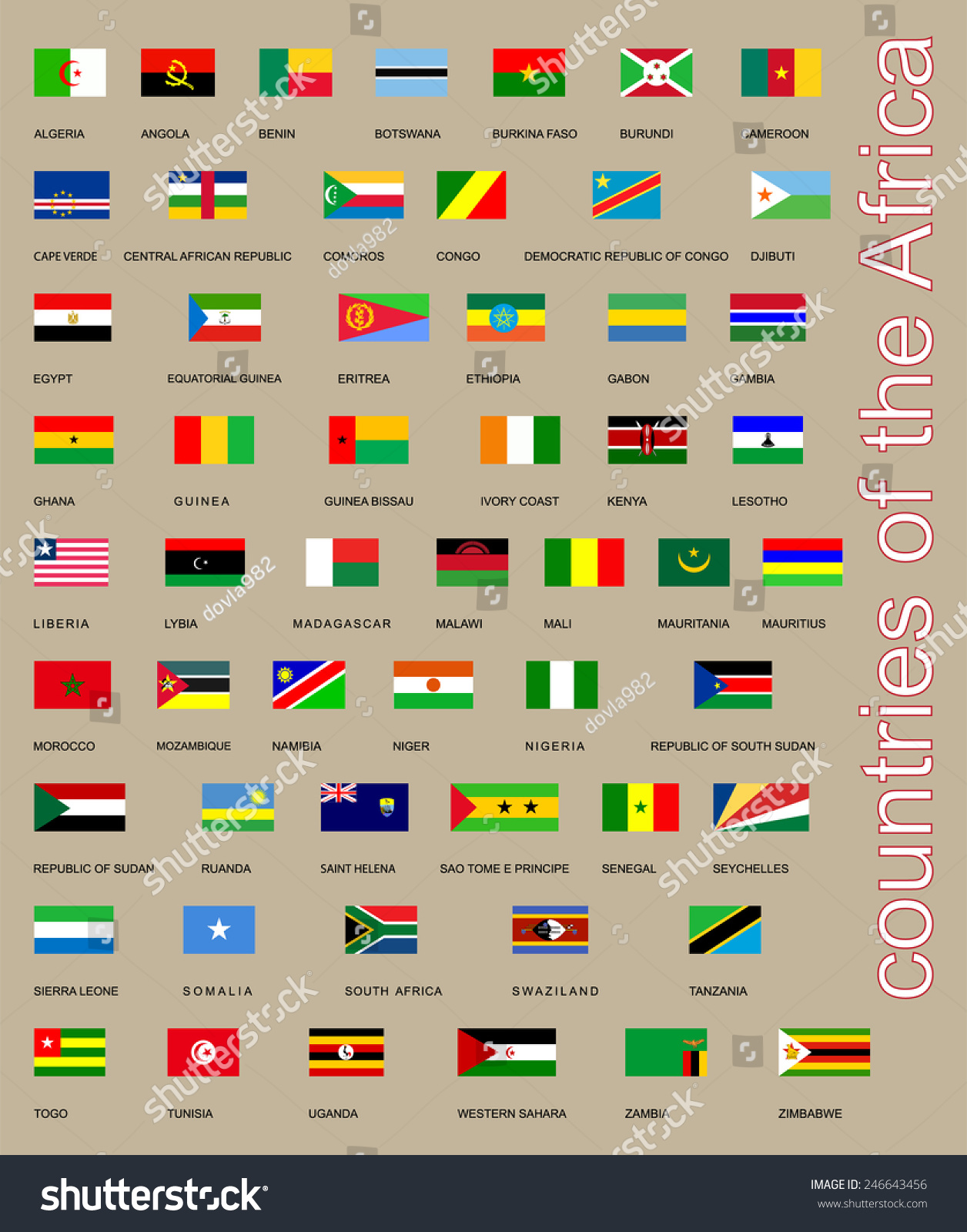 All Flags Africa Countries Original Flags Stock Vector 246643456 Shutterstock 8490