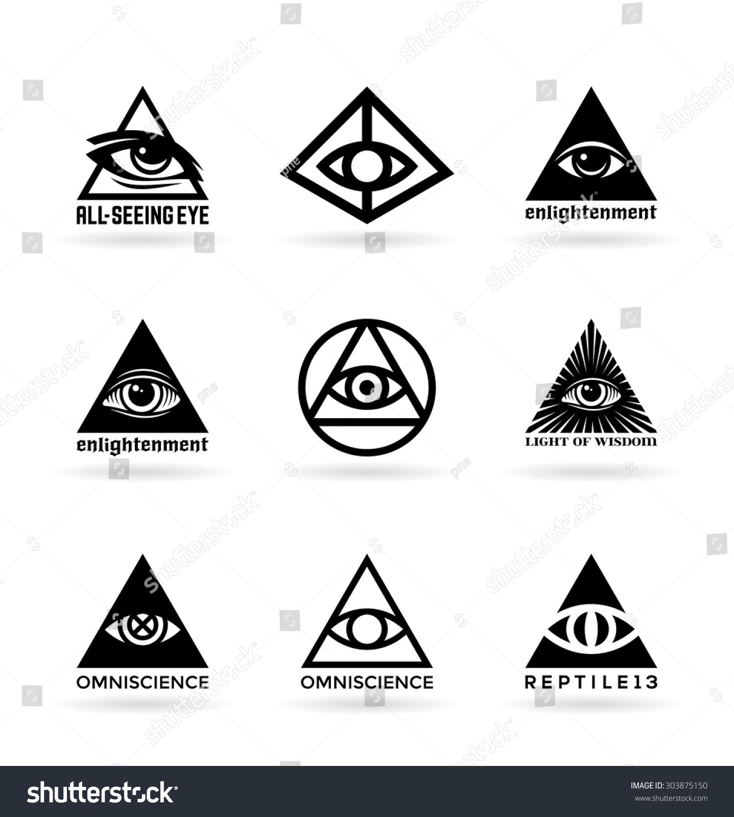 Allseeing Eye 5 Stock Vector 303875150 - Shutterstock