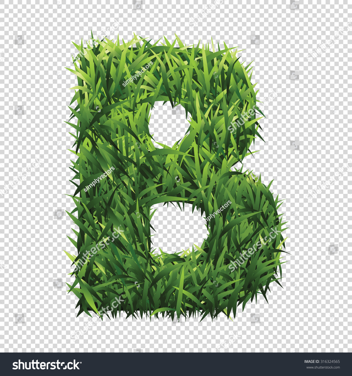 Alphabet B Green Grass Lawn Alphabet Stock Vector 316324565 - Shutterstock