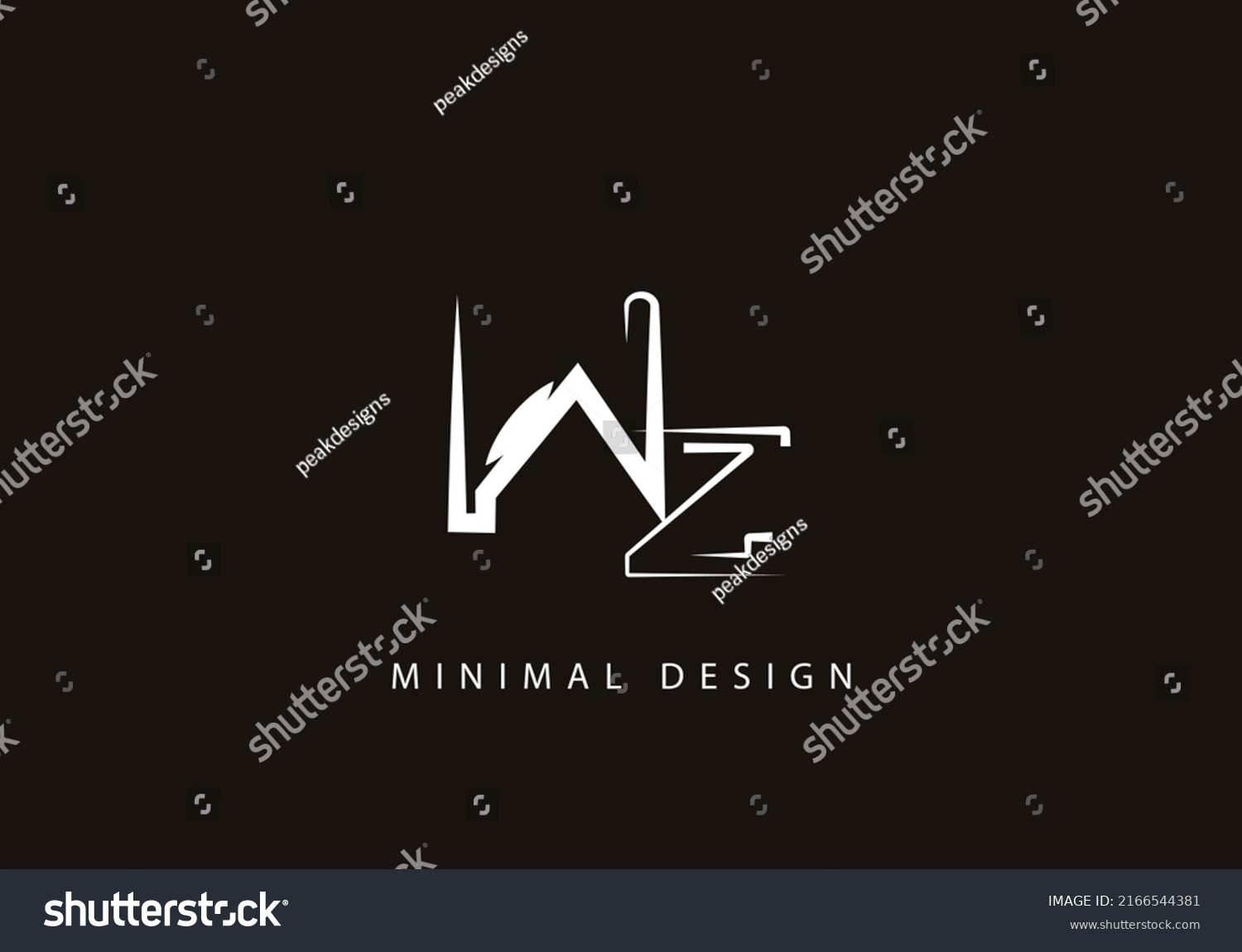 Alphabet Letter Wz Logo Design Line Stock Vector Royalty Free