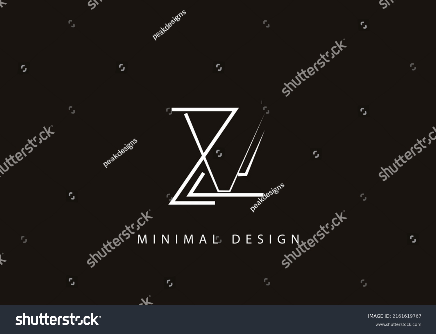 Alphabet Letter Zv Logo Design Line Stock Vector Royalty Free