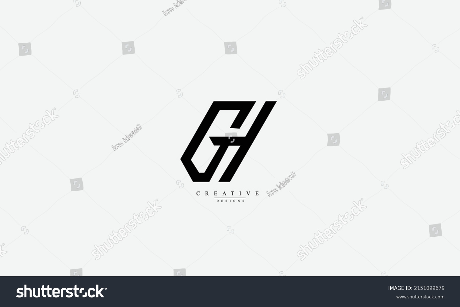 Alphabet Letters Initials Monogram Logo Gh Stock Vector Royalty Free