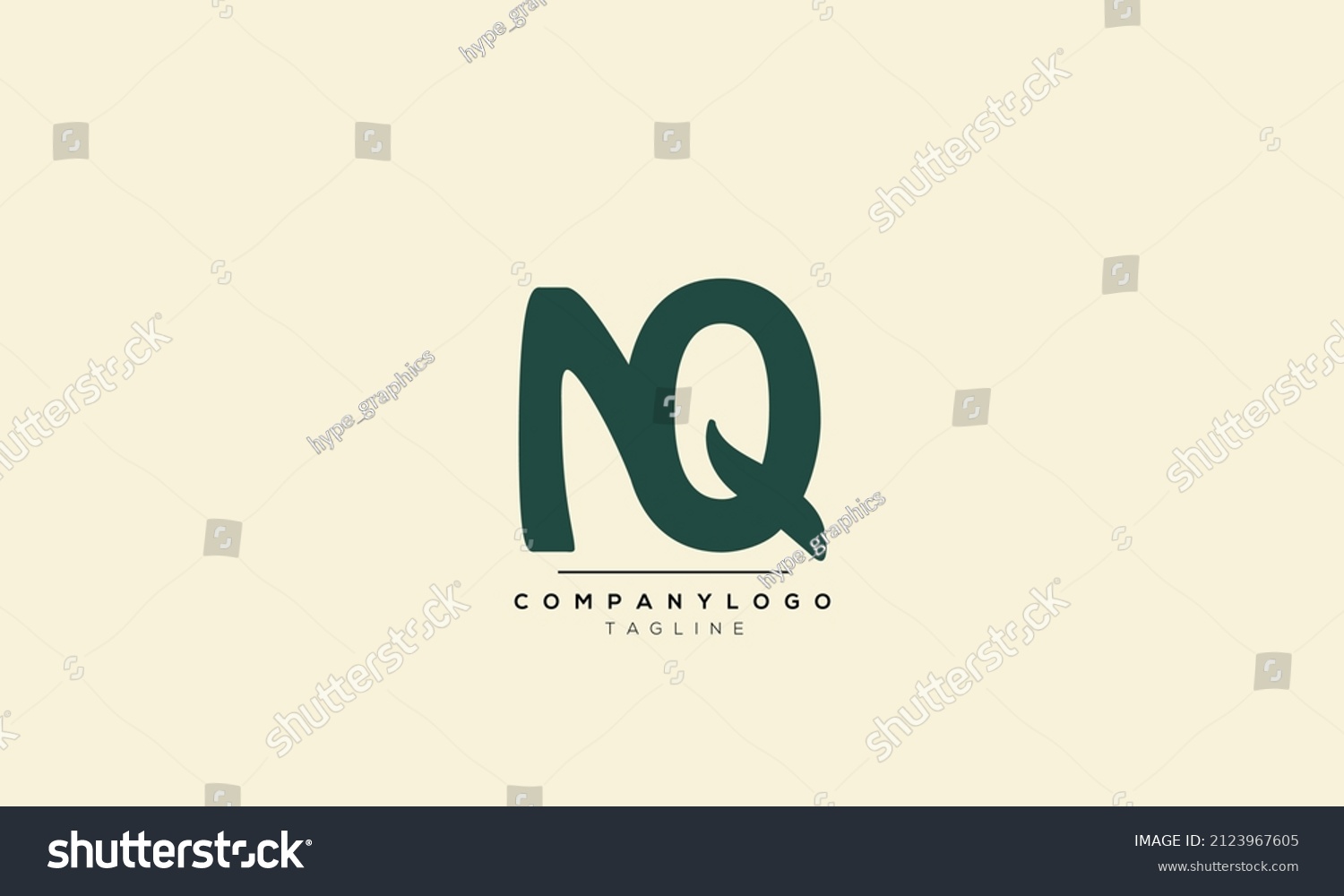 Alphabet Letters Initials Monogram Logo Nq Stock Vector Royalty Free