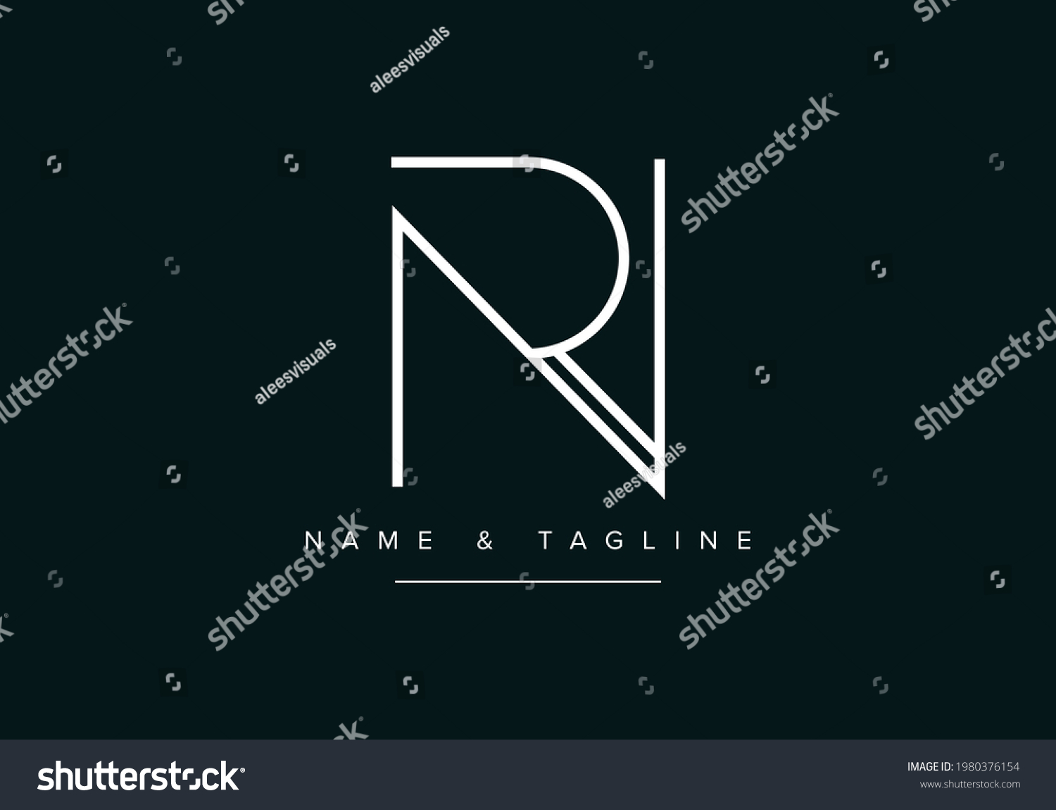 Alphabet Letters Monogram Logo Rn Nr Stock Vector Royalty Free