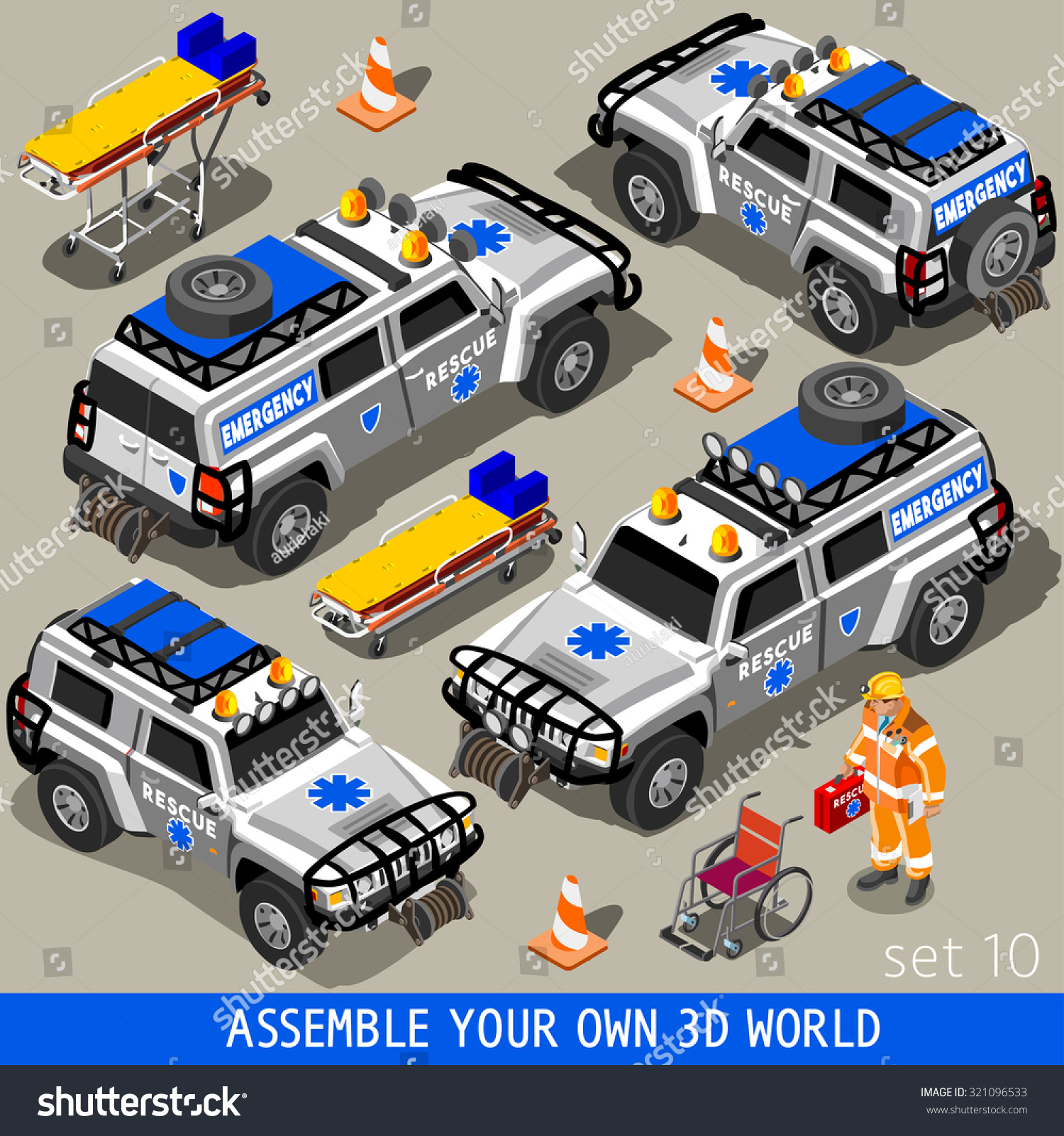 Ambulance White Rescue SUV Vehicle palette 3D Flat Vector Icon Set First Aid Equipment and Paramedic Man Assemble your Own 3D World JPG JPEG Image Drawing Object Picture Graphic Art EPS 10 AI Ambulance White Rescue SUV Vehicle palette 3D Flat Vector Icon Set First Aid Equipment and Paramedic Man Assemble your Own 3D World JPG JPEG Image Drawing Object Picture Graphic Art EPS 10 AI