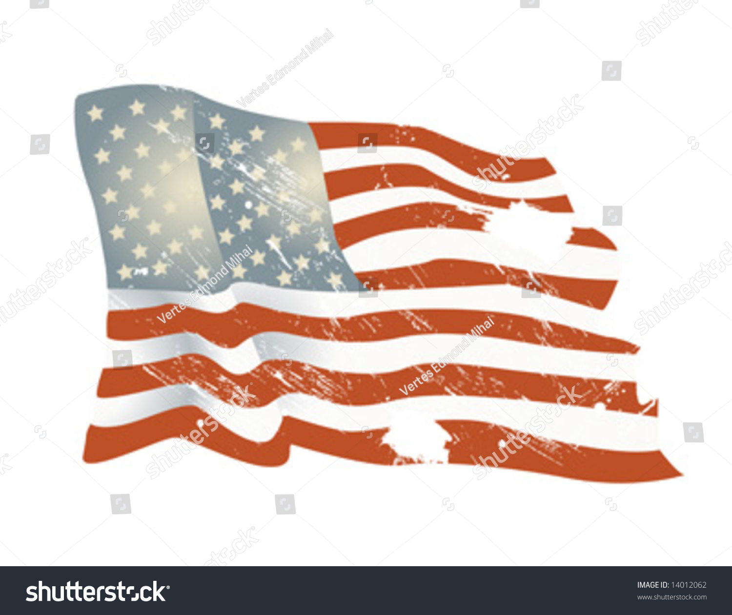 American Flag Background Fully Editable Vector Illustration - 14012062