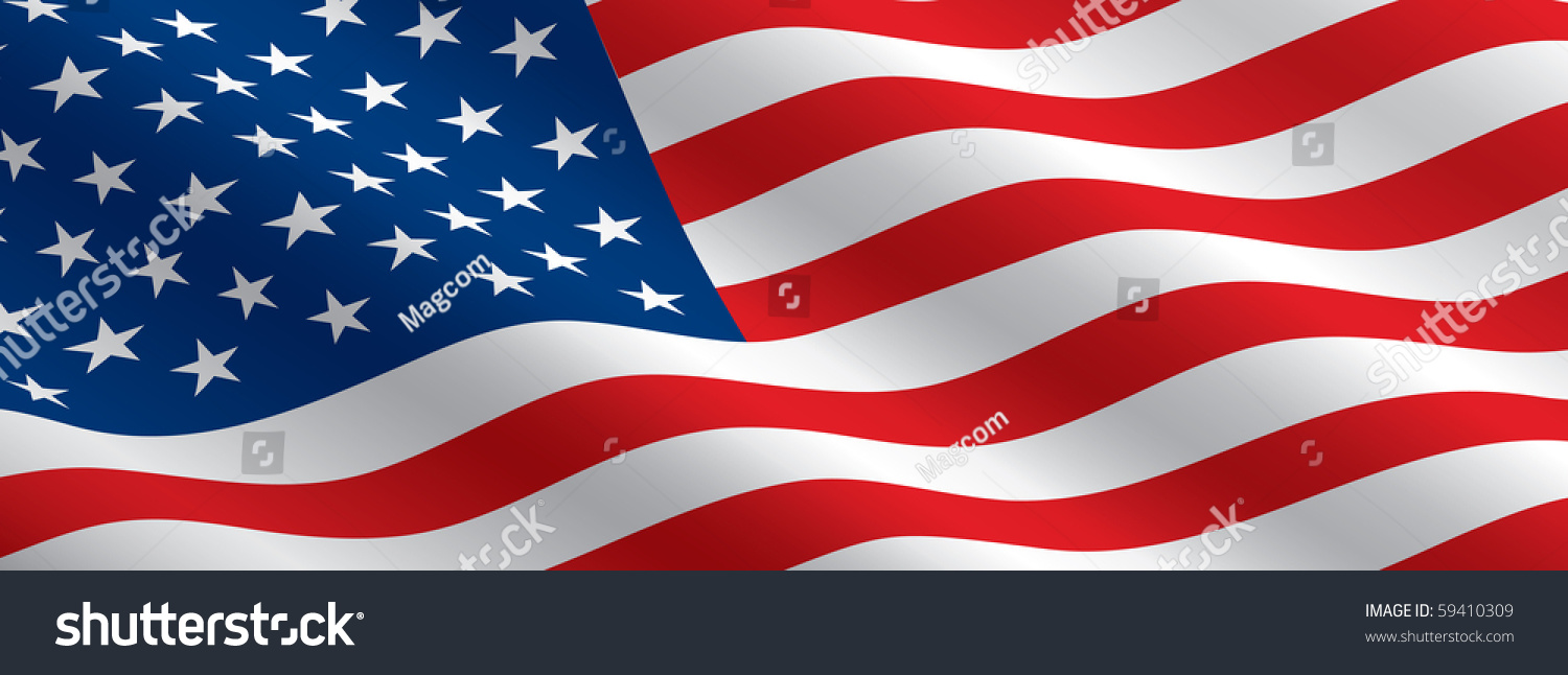 American Flag Flowing Stock Vector Illustration 59410309 Shutterstock
