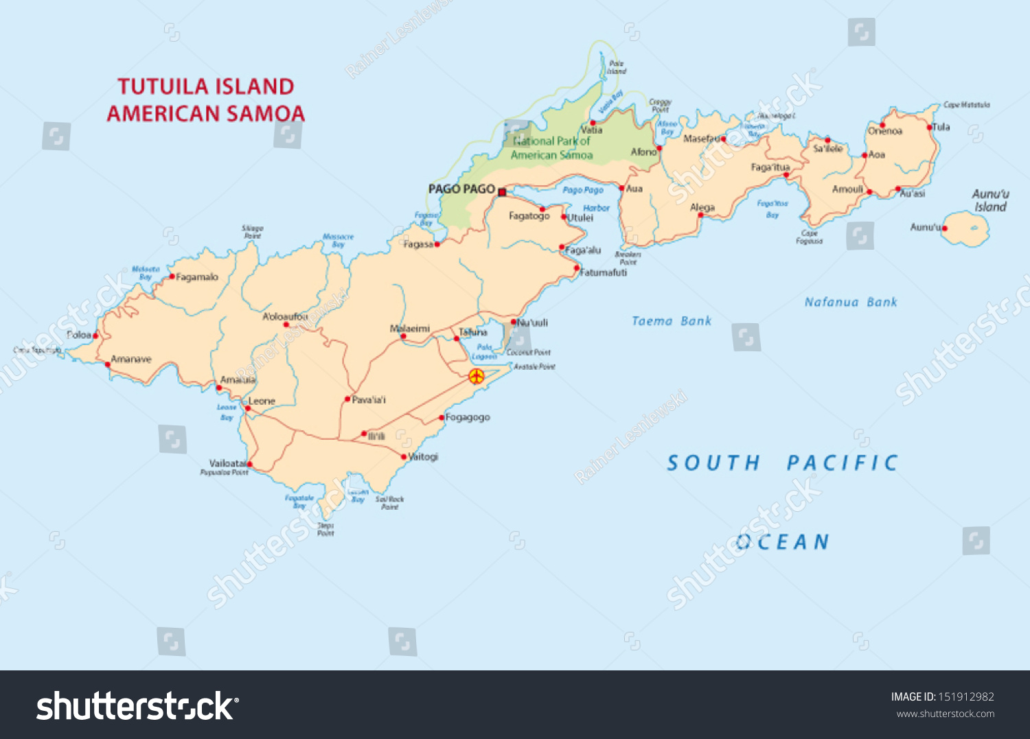 American Samoa Map Stock Vector Illustration 151912982 : Shutterstock