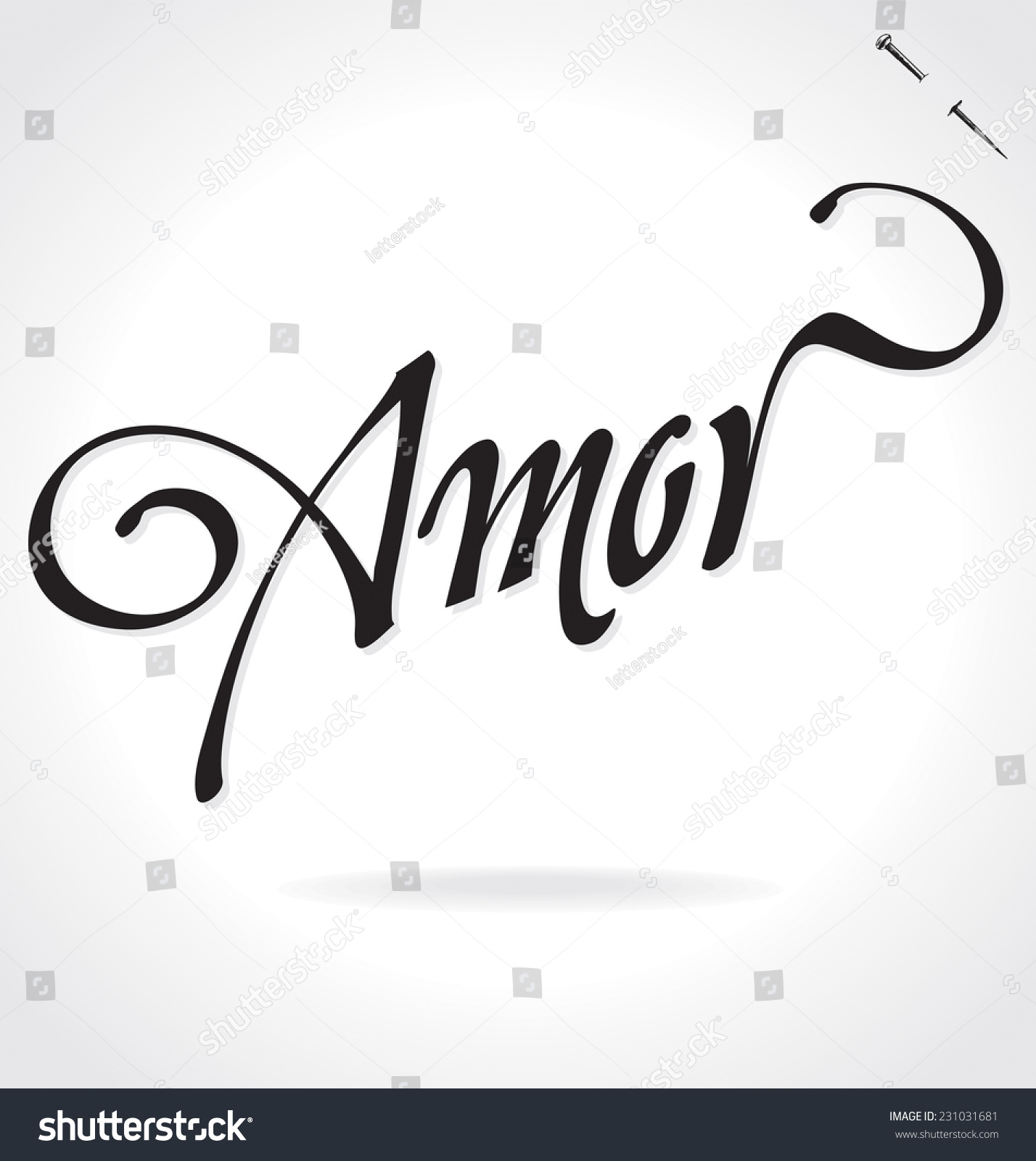 Amor Love In Spanish Original Custom Hand Lettering Handmade