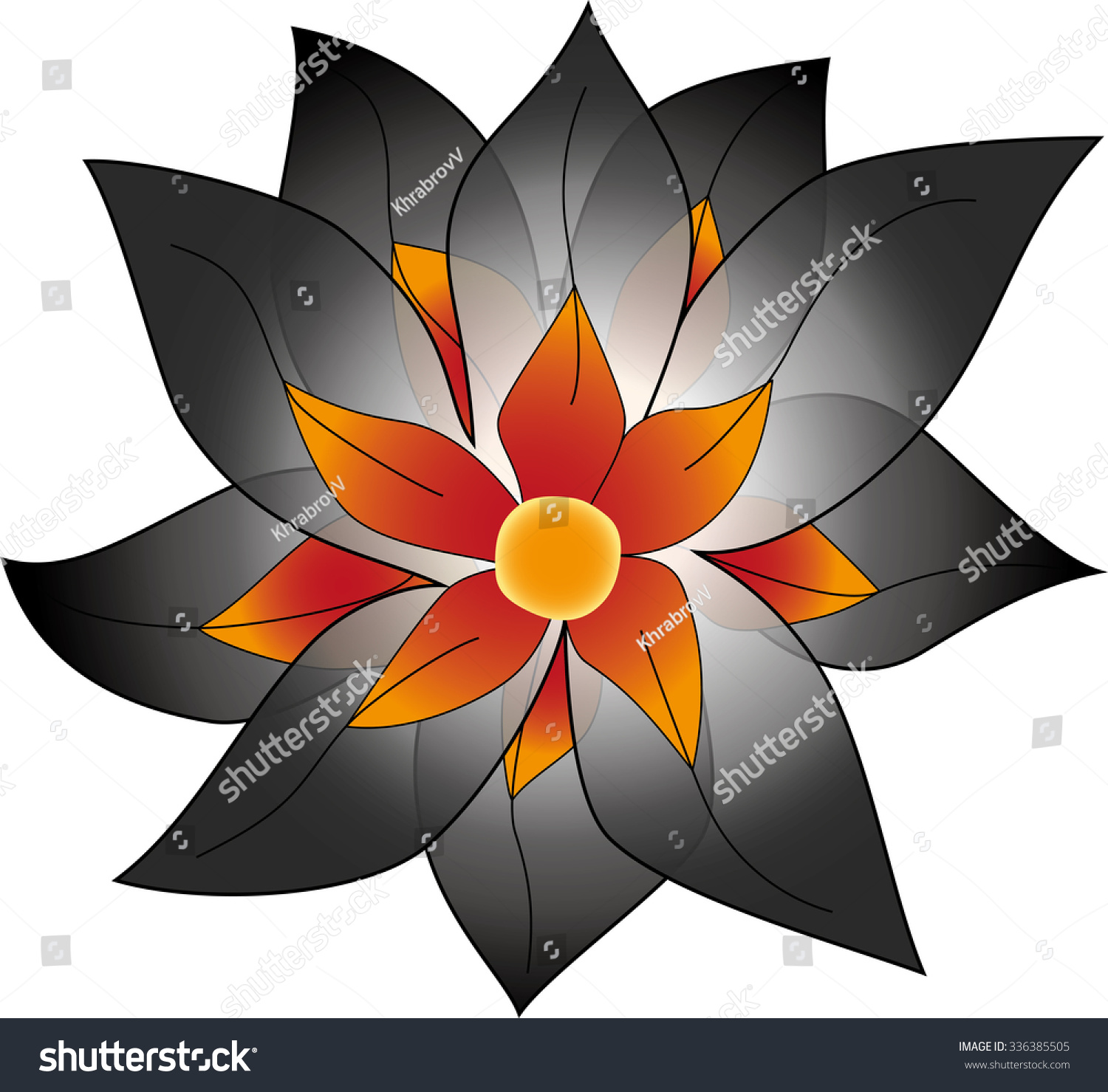 An Abstract Vector Flower In Anime Style - 336385505 : Shutterstock