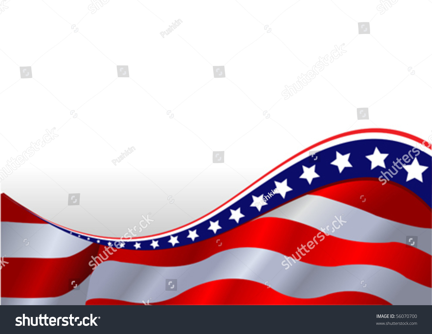 An American Flag Horizontal Background Stock Vector Illustration