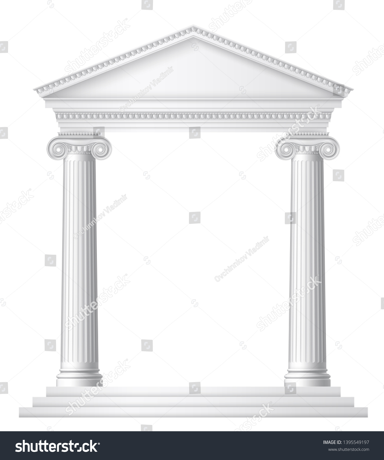 Antique Roman Greek Temple Ionic Columns Stock Vector Royalty Free