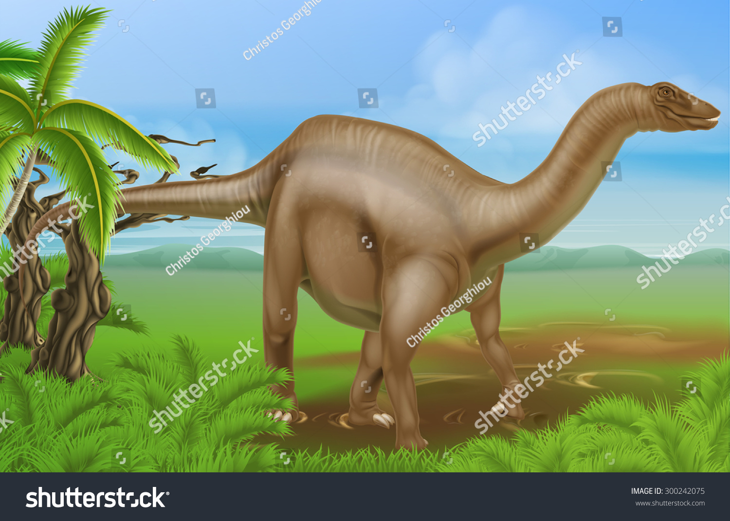 long neck dinosaur diplodocus