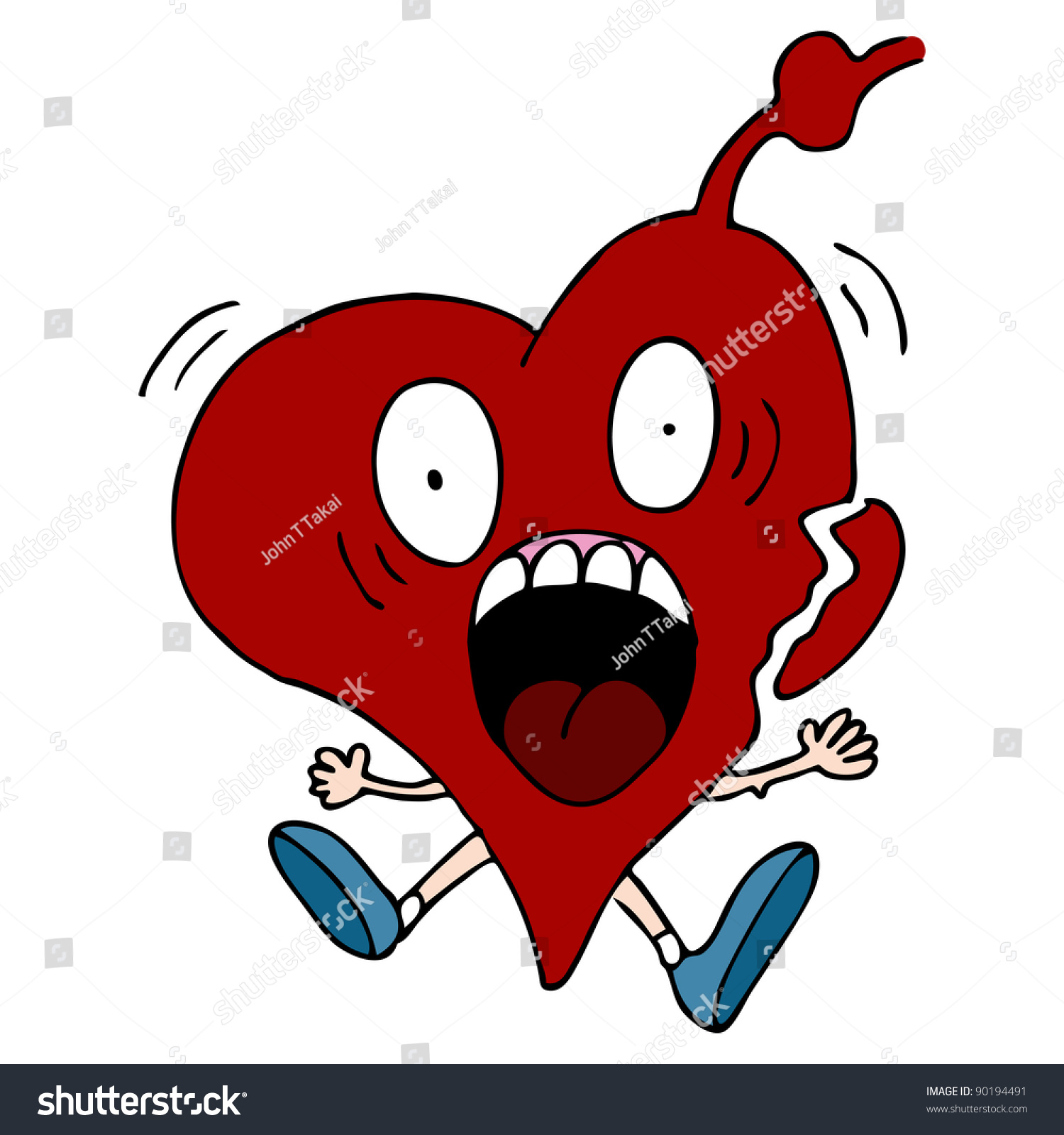 Image Heart Attack Cartoon Character Stock Vector 90194491 - Shutterstock