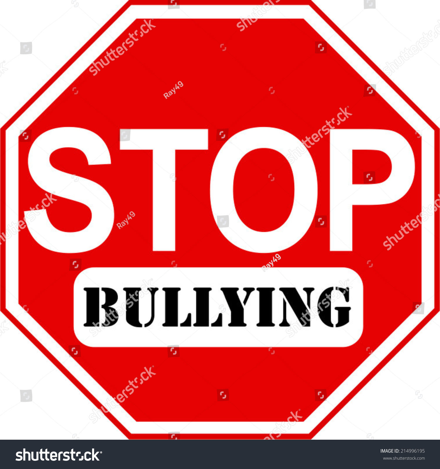 An Octagonal Stop Sign Vector In Red And White With Bullying Caption 