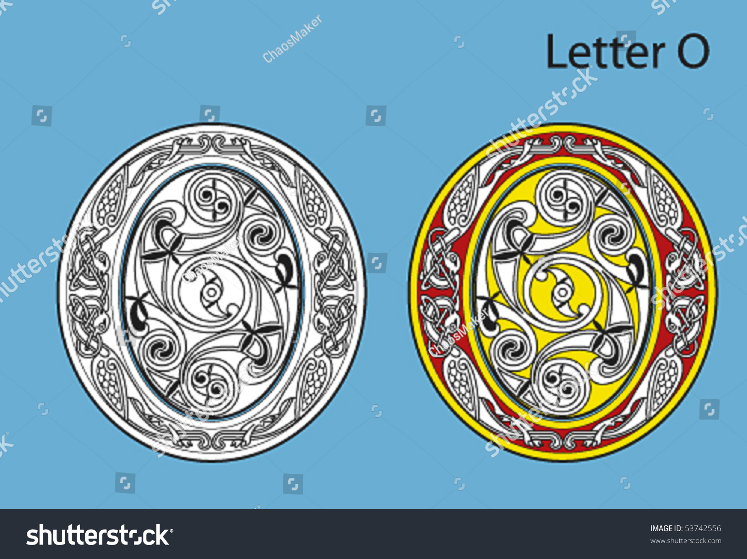 Ancient Celtic Alphabet (26 Letters) Stock Vector Illustration 53742556 ...