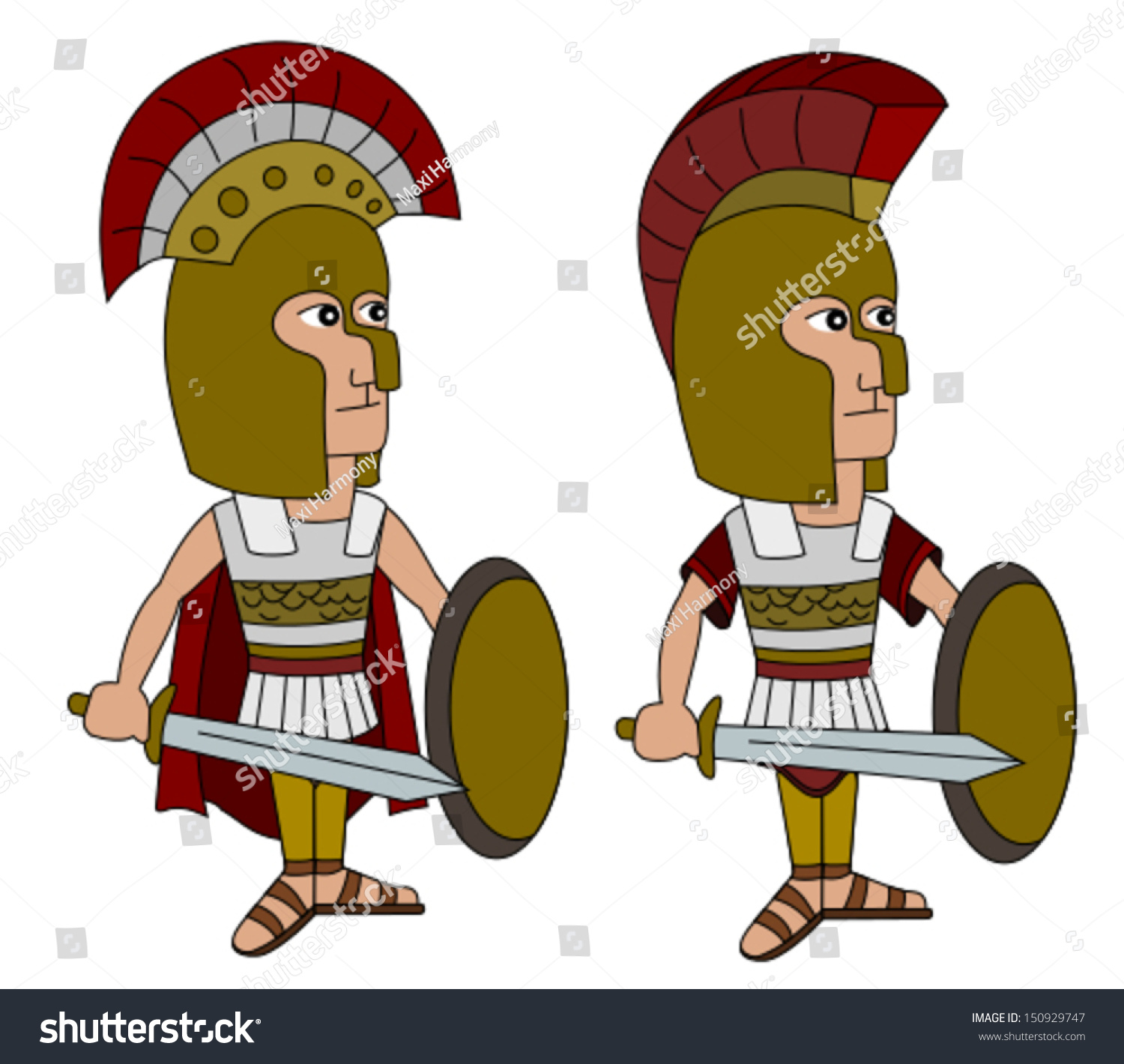 Ancient Greek Spartan Army Cartoon Illustration Stock Vector 150929747 ...