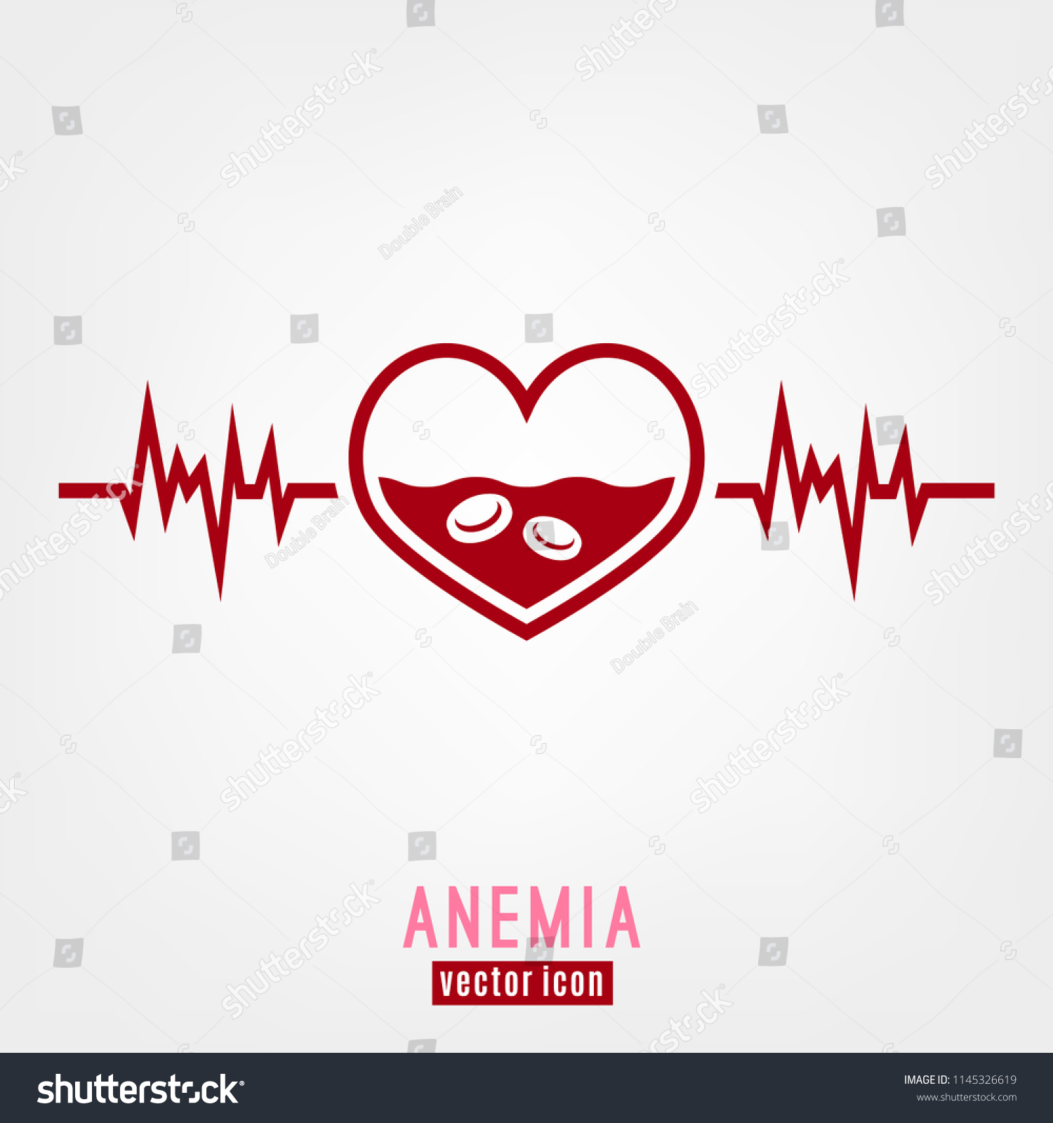 Anemia Hemophilia Icon Heart Shape Blood Stock Vector Royalty Free