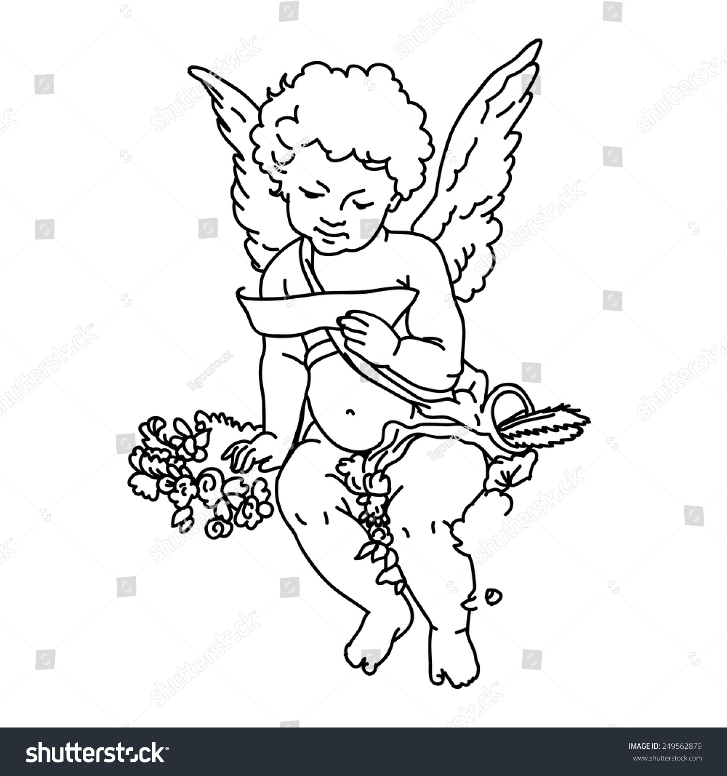Angel Or Cupid Isolated Hand Drawn Vector Illustration 249562879 Shutterstock 3254