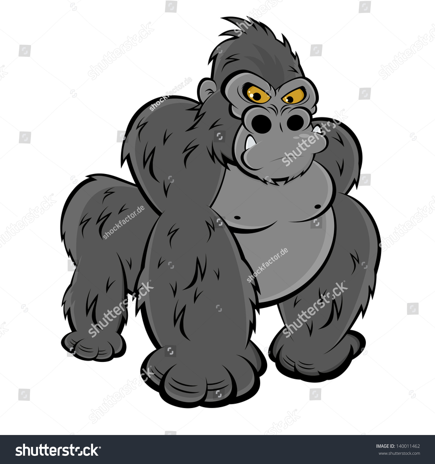 Angry Gorilla Stock Vector Illustration 140011462 : Shutterstock