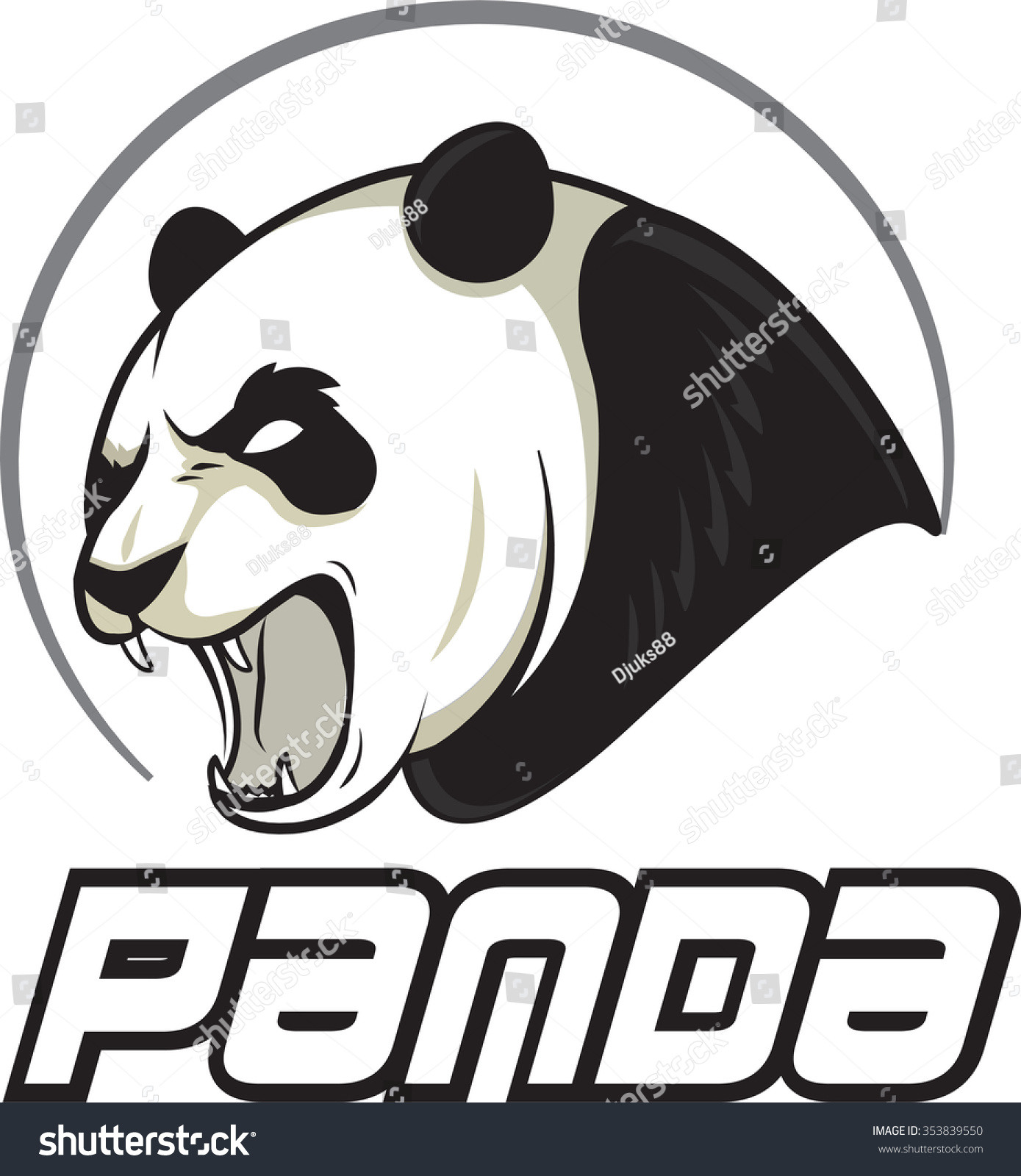Angry Panda Stock Vector Illustration 353839550 Shutterstock