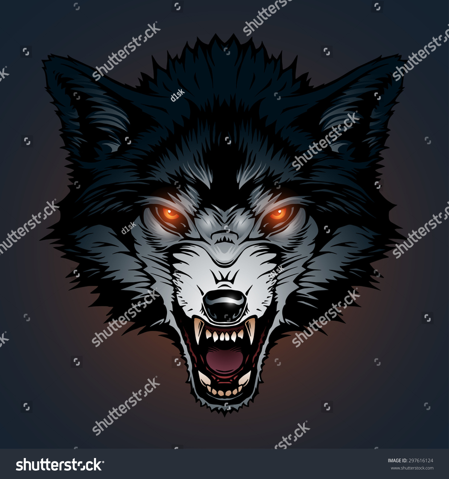 Angry Wolf Head Stock Vector 297616124 - Shutterstock