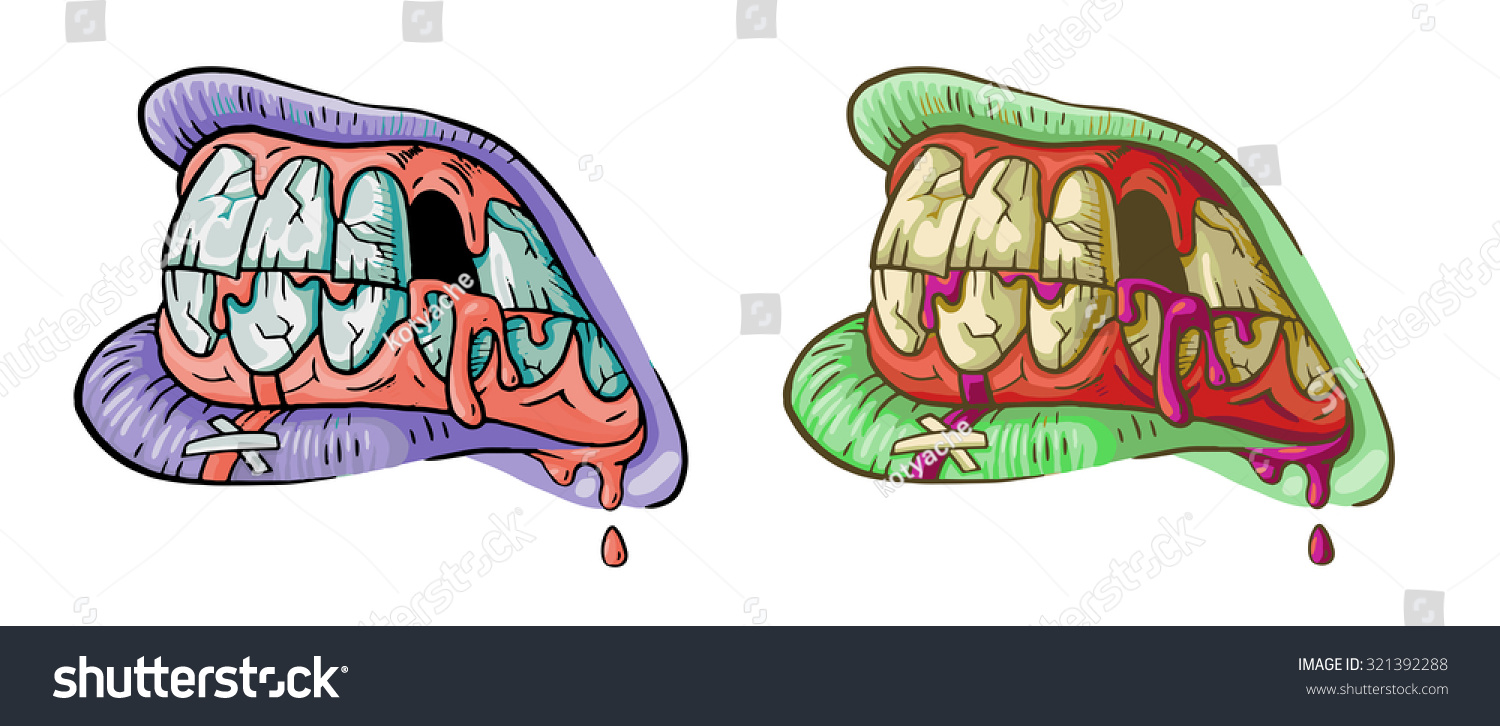 Angry Zombie Mouth. Vector Illustration - 321392288 : Shutterstock