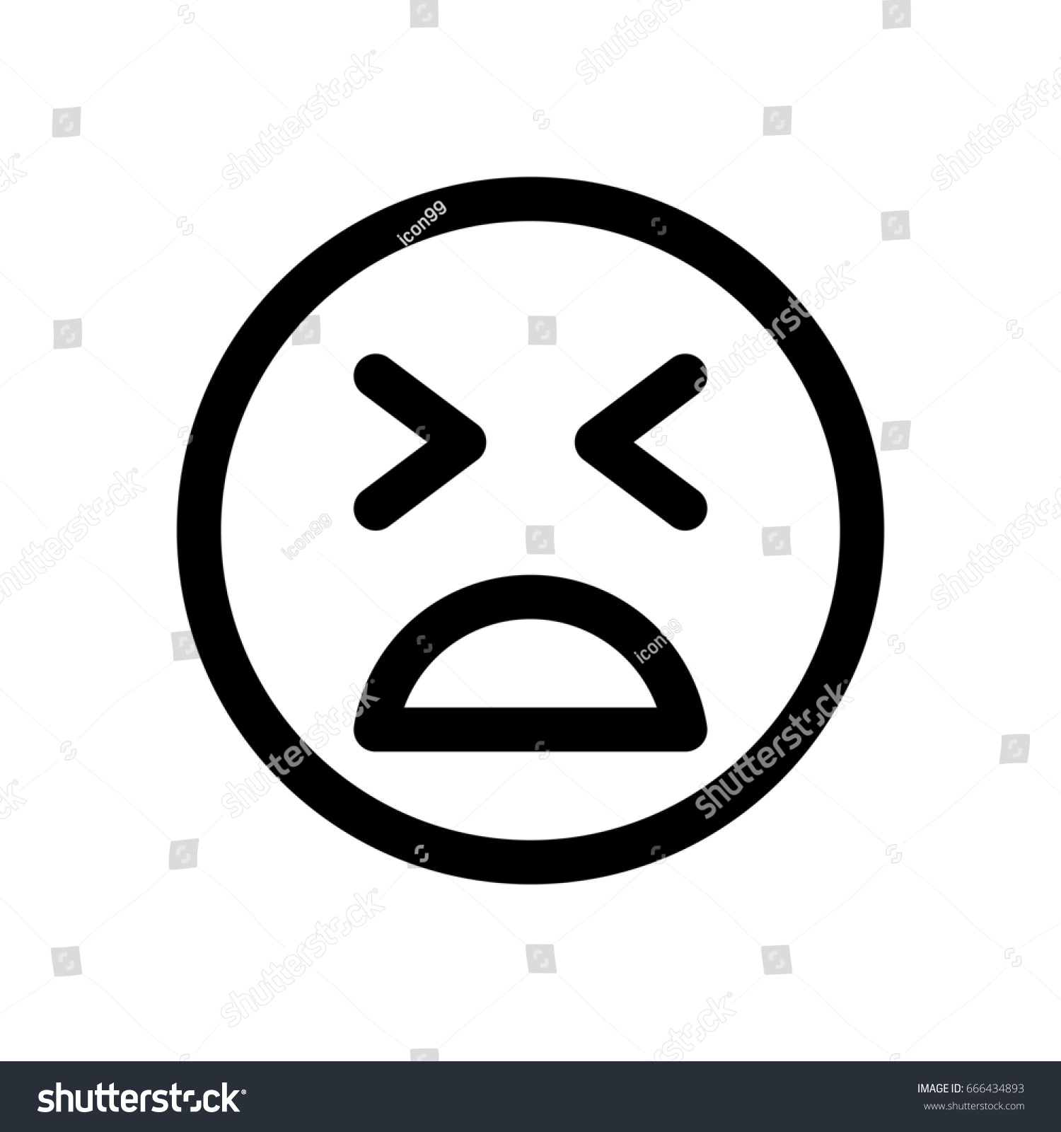 Anguished Emoji Closed Eyes Vector có sẵn miễn phí bản quyền