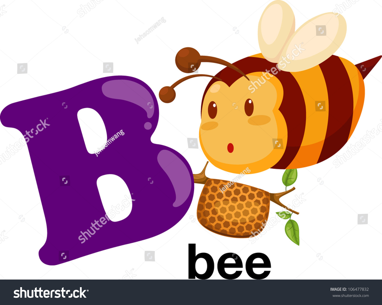 Animal Alphabet Letter - B Stock Vector Illustration 106477832 ...