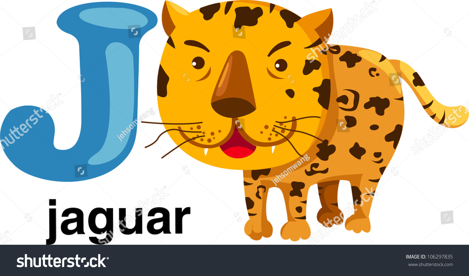 Animal Alphabet Letter - J Stock Vector Illustration 106297835