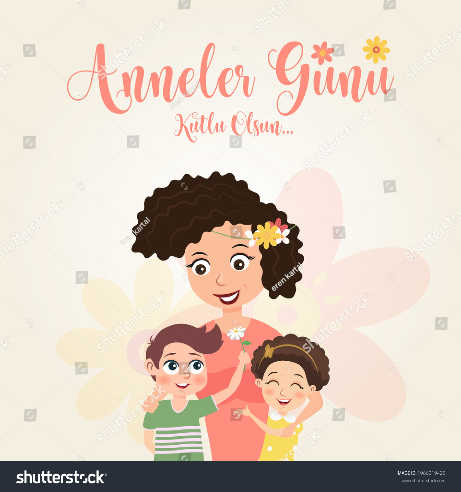 Anneler Kutlu Olsun Design Translate Happy Stock Vector Royalty Free