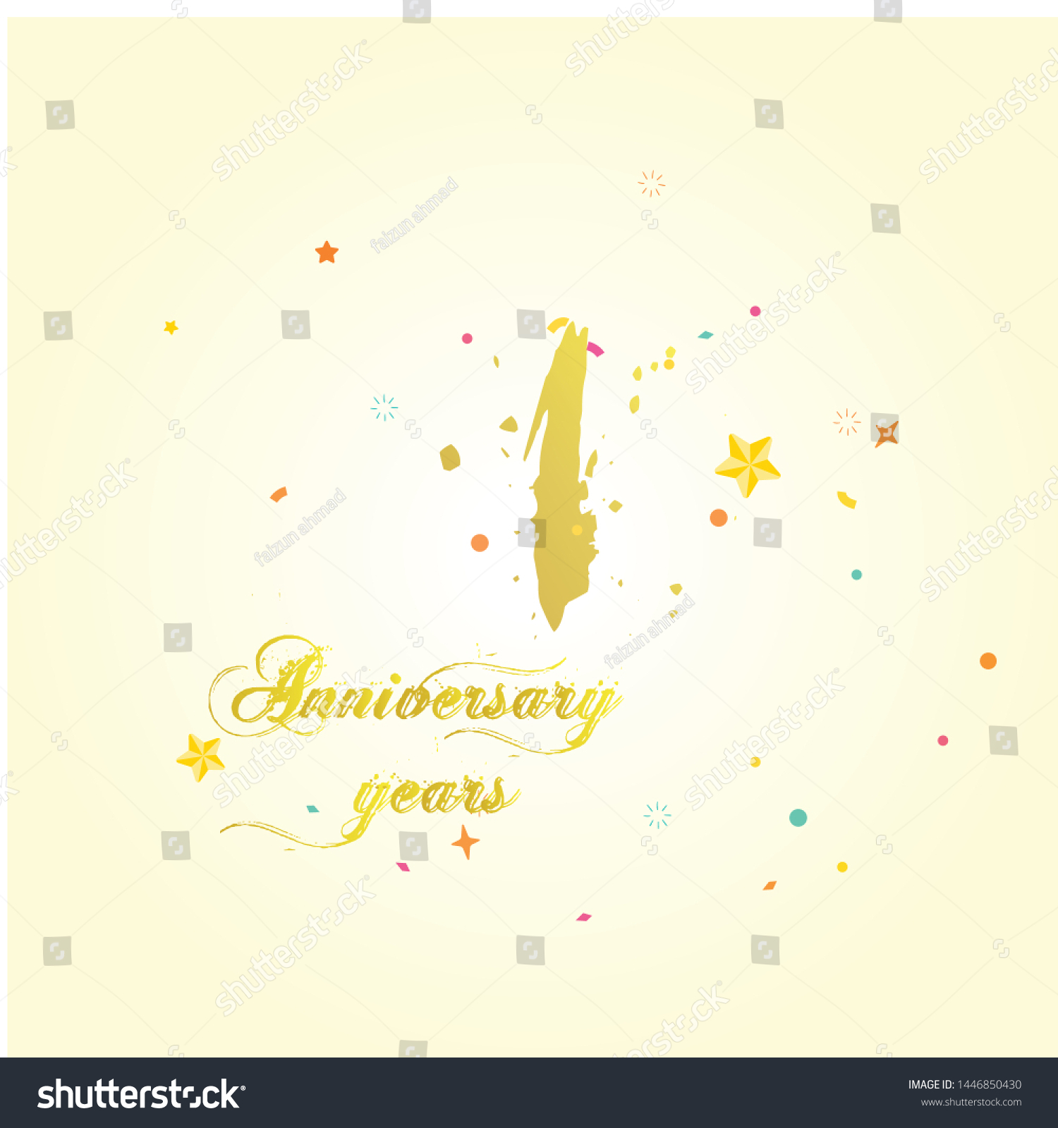 Anniversary Vector Unusual Label Fifth Anniversary Stock Vector