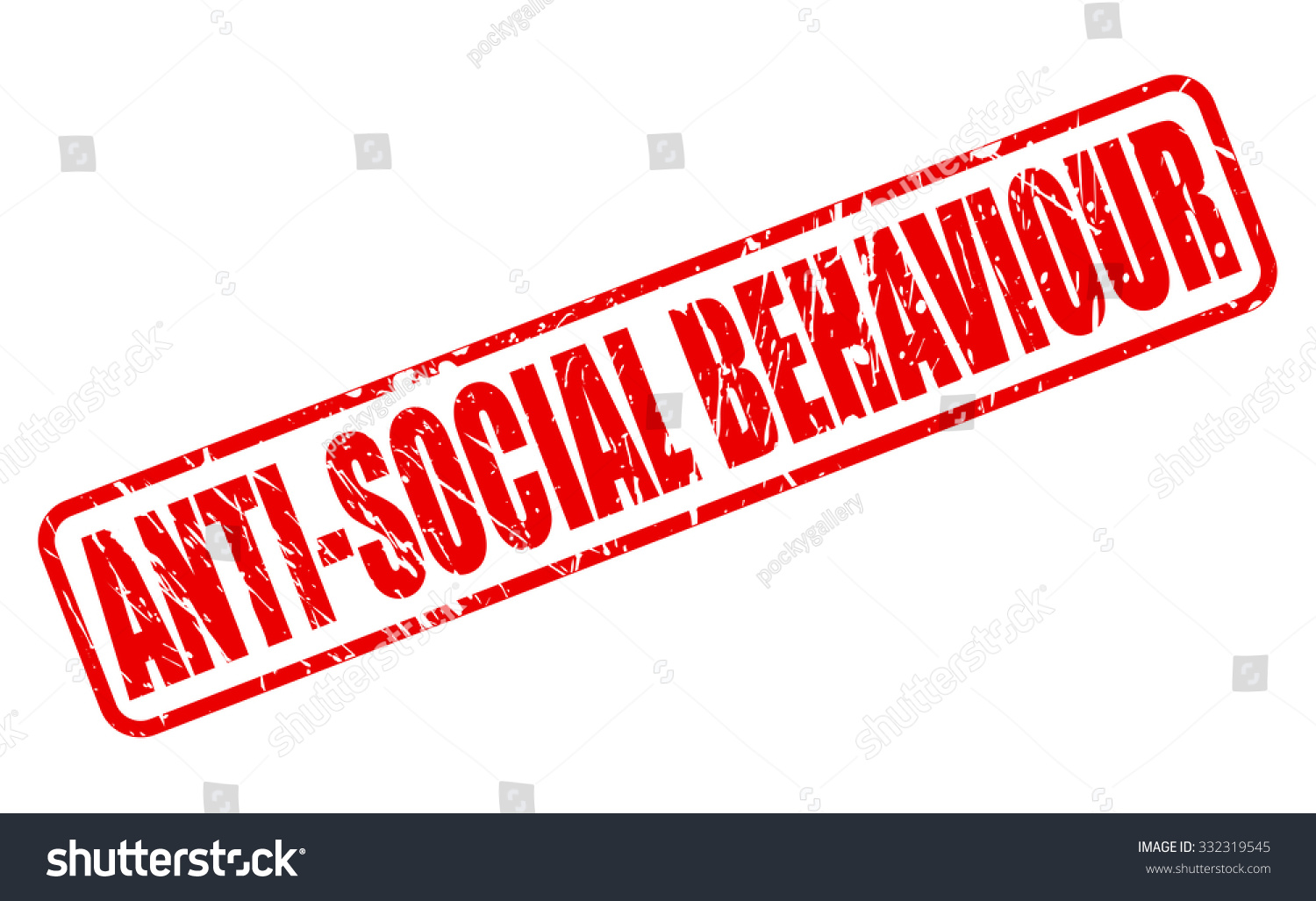 Anti Social Behaviour Red Stamp Text On White Stock Vector Illustration