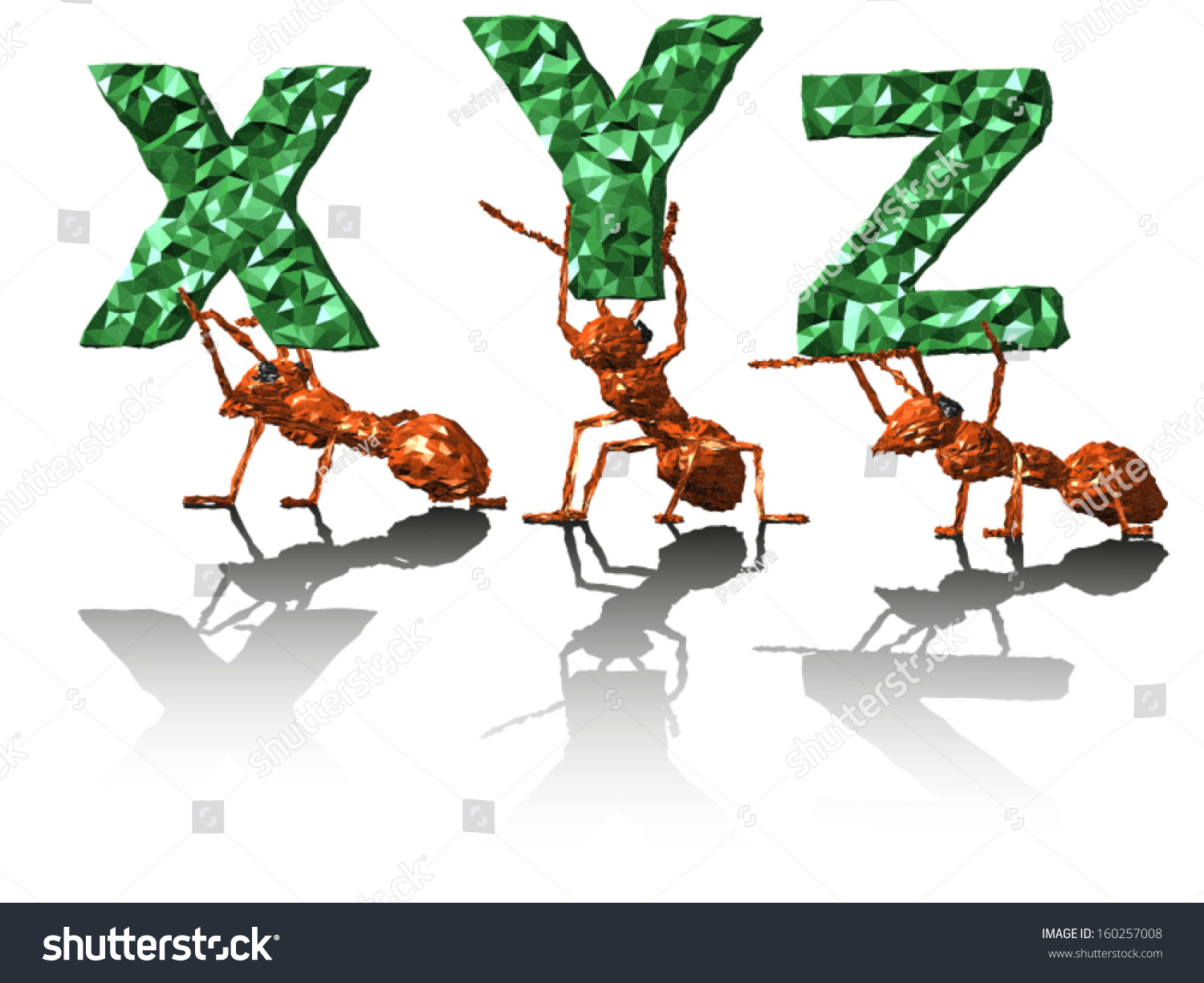 Ants Lifting Alphabet Stock Vector Illustration Shutterstock