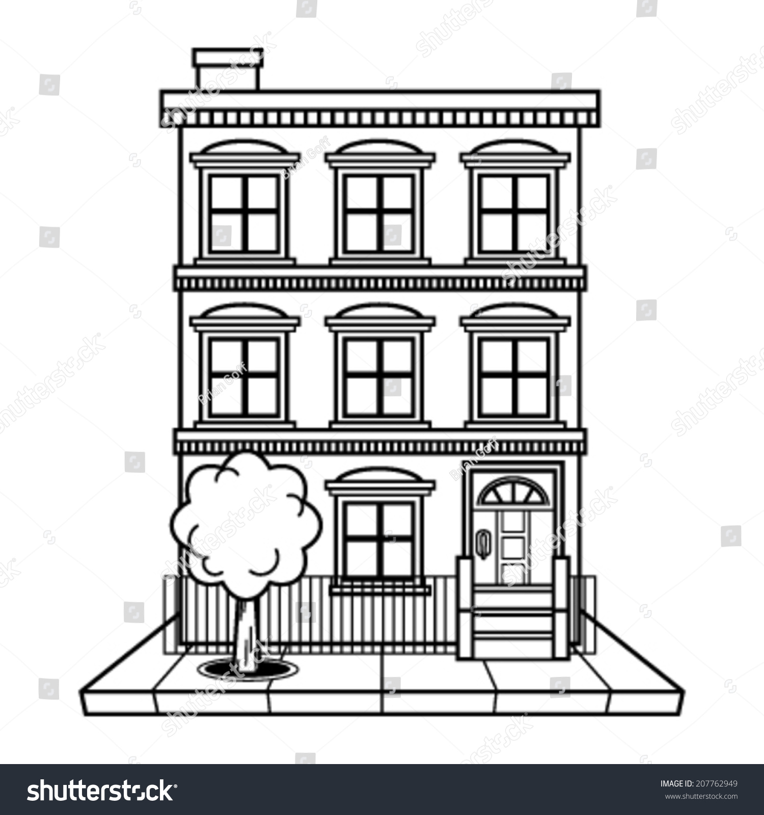 Apartment Building Vector Stock Vector 207762949 - Shutterstock