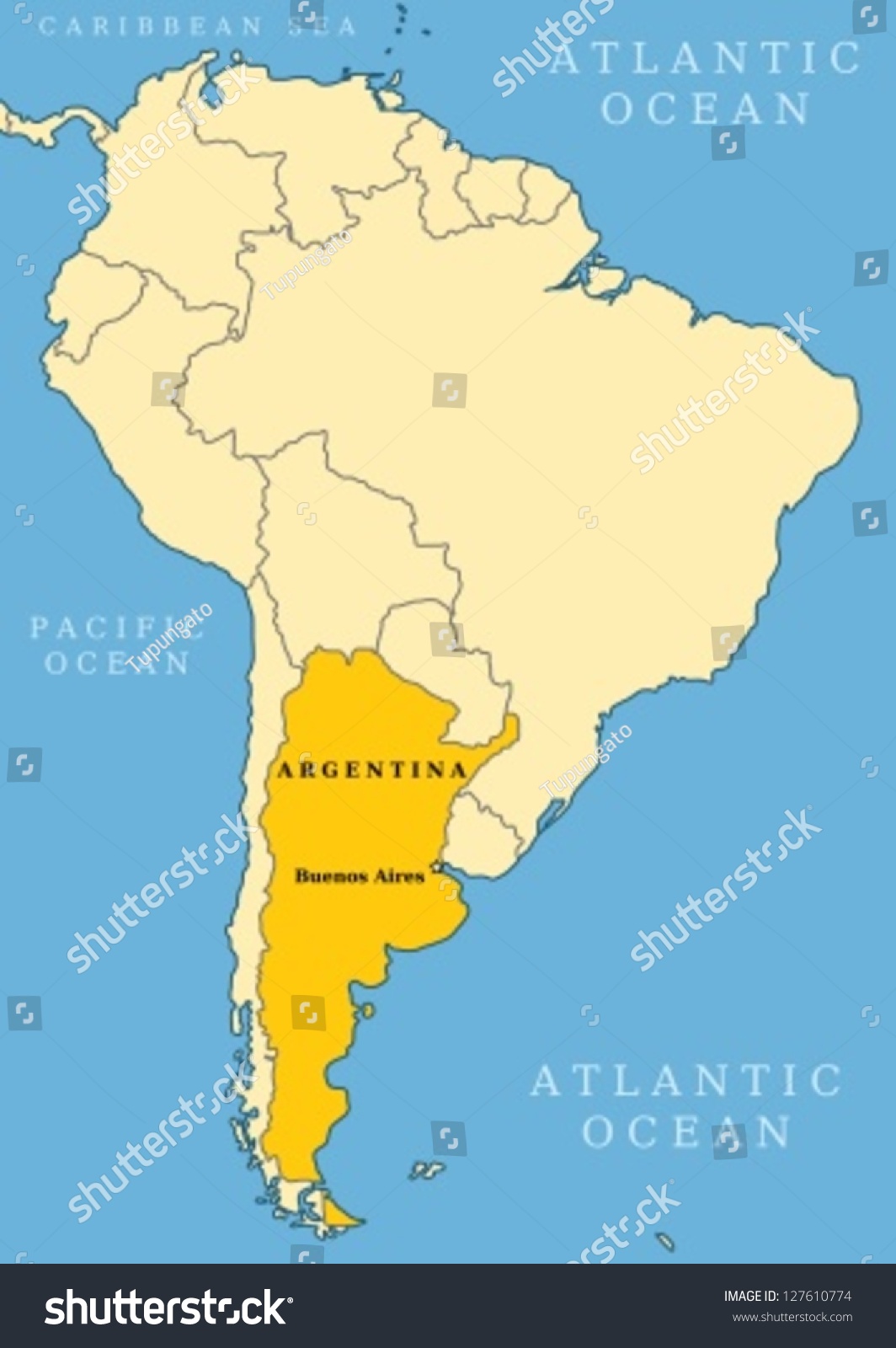 South America Map Argentina