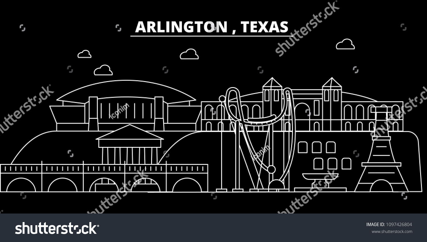 Arlington Silhouette Skyline Usa Arlington Vector Stock Vector Royalty