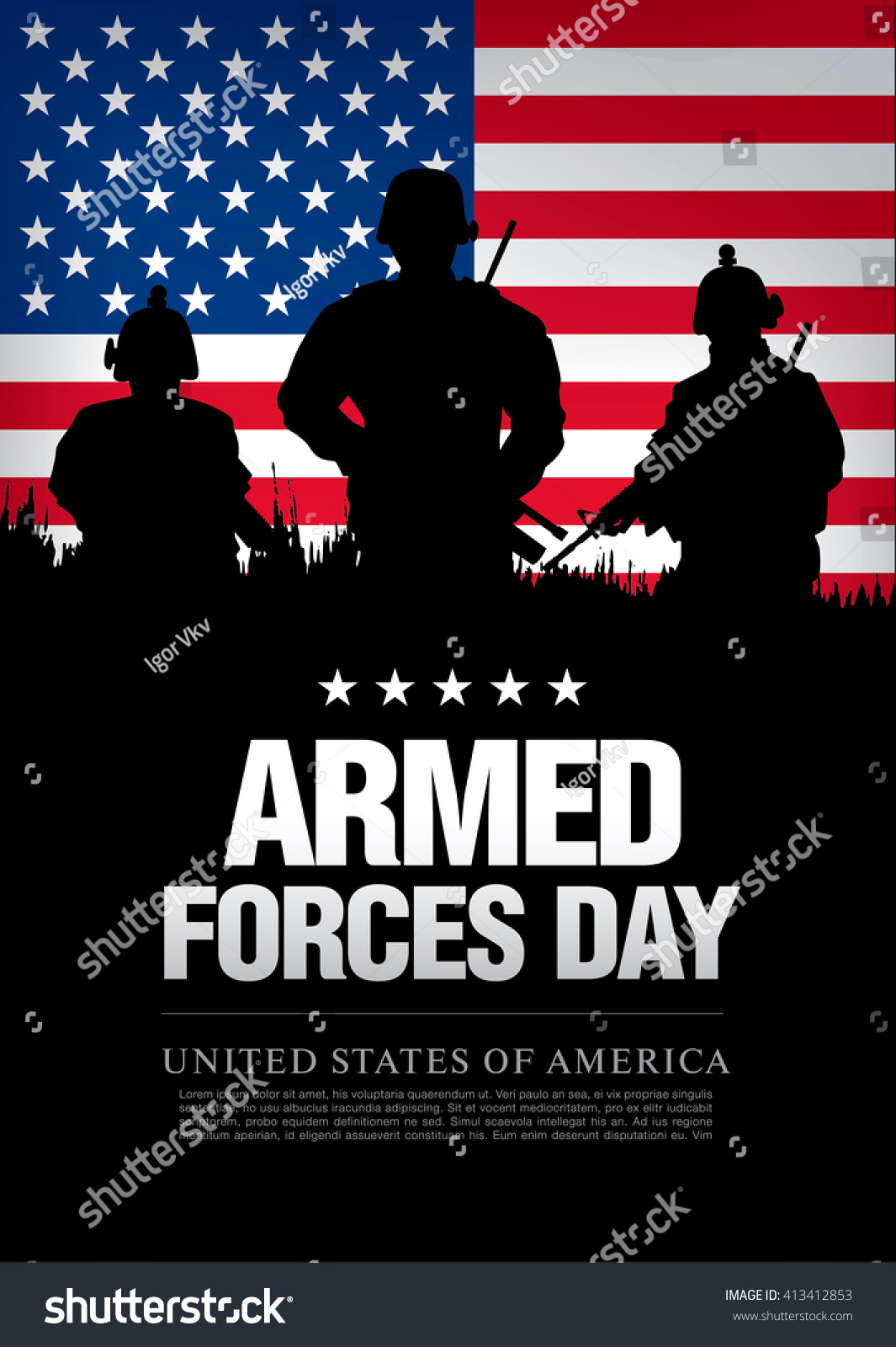 armed-forces-day-template-poster-design-stock-vector-illustration